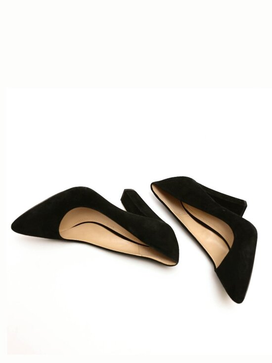 BCBG Black Suede Leather Pumps with Block Heel 7.5 M - Picture 4 of 12